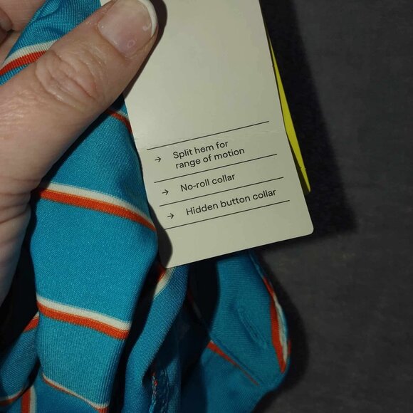 All In Motion Men's S Blue Vibrant Stretchy Preppy Minimalist Athleisure Shirt - Picture 10 of 11